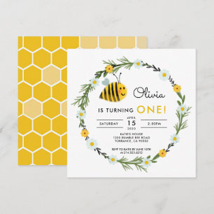Our Little Honey Bee First Birthday Invitation
