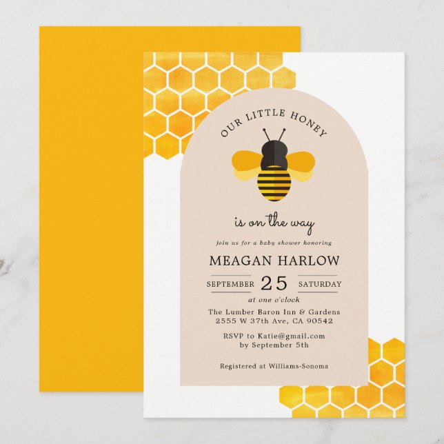 Our little Honey Is On the Way Baby Shower Invitation (Front/Back)