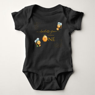 Our Little Honey is Turning One Bee Birthday Baby Bodysuit