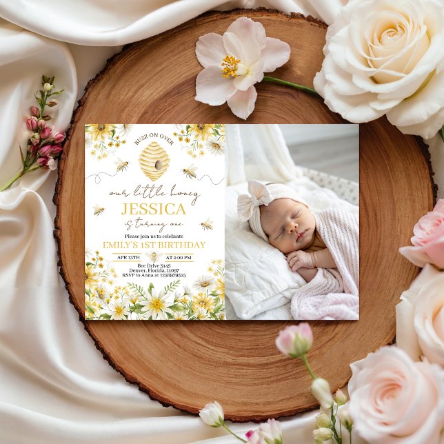 Our Little Honey Photo 1st Birthday Invite (Creator Uploaded)
