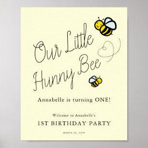 Our Little Hunny Bee Girl Birthday Welcome Sign