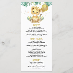 Our Little King Lion Crown Balloon 1st Birthday Menu