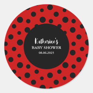 Our little lady is on her way girl baby shower  classic round sticker