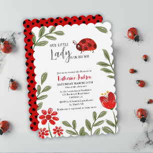 Our little lady is on her way girl baby shower  invitation