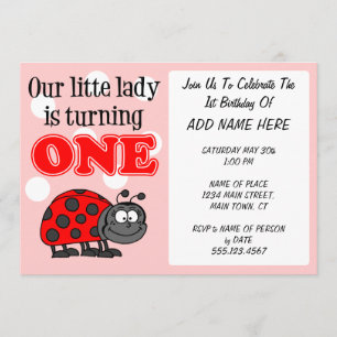 Our Little Lady Is Turning One Invitation