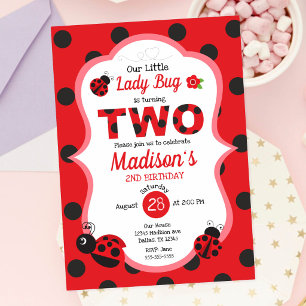 Our Little Ladybug Girl 2nd Birthday Invitation