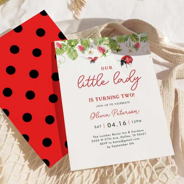 Our Little Ladybug Girl 2nd Birthday Party Invitation (Creator Uploaded)