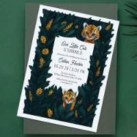 Our Little Leopard Cub Jungle Leaves Cute Birthday