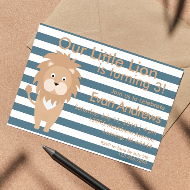 Our little lion, Lion Birthday, jungle birthday Invitation (Creator Uploaded)