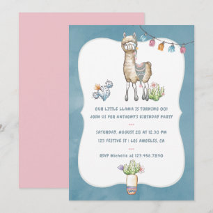Our little Llama Kids Birthday Party Invitation