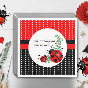 Our Little Love Bug Red Black Baby Shower Napkin