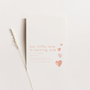 Our Little Love is Turning One Birthday Invitation