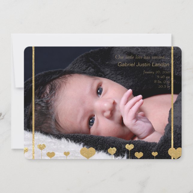 Our Little Love Photo Birth Announcement (Front)