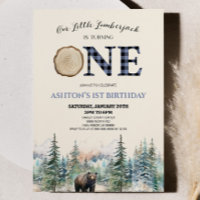 Our Little Lumberjack Bear Blue 1st Birthday Party