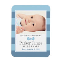 Our Little Man Blue Boy Photo Birth Announcement