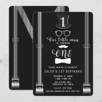 Our little Man Hipster Suspenders 1st Birthday One