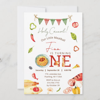 Our Little Meatball 1st Birthday Invitation