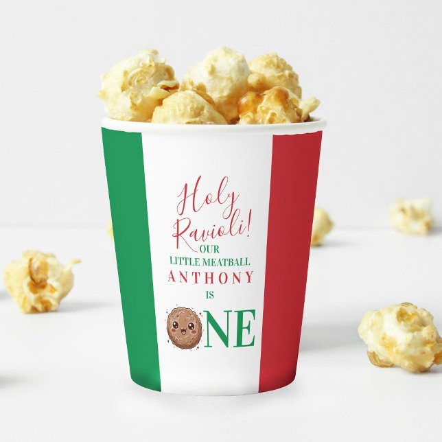 Our Little Meatball is Turning One Birthday Party  Paper Cups (Our Little Meatball is Turning One Birthday Party Paper Cups)