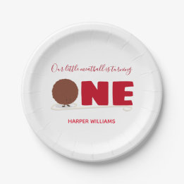 Our Little Meatball Turning One First Birthday Paper Plate