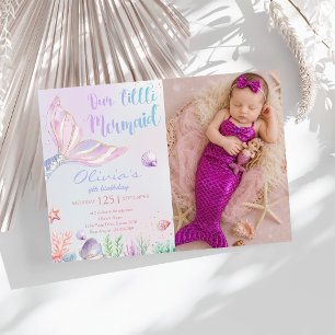 Our Little Mermaid 4th Birthday Mermaid Party Invitation