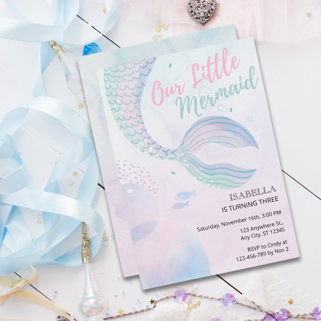 Our Little Mermaid Magical Birthday Party Invitation (Creator Uploaded)
