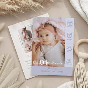 Our Little Miracle Baby Birth Stats Newborn Photos Announcement