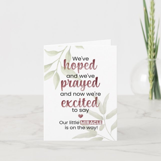 Our Little Miracle is On The Way Card (Front)