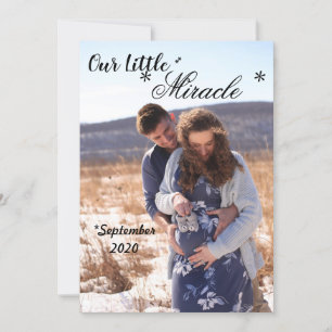 Our Little Miracle Pregnancy Card Announcement