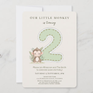 Our Little Monkey 2nd Birthday invitation