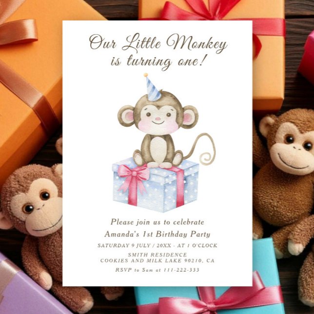 Our Little Monkey First Birthday  Invitation (Creator Uploaded)