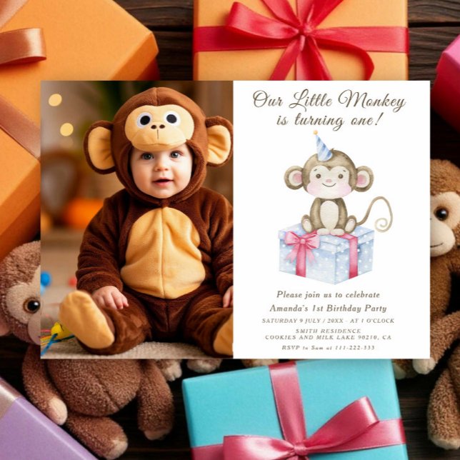 Our Little Monkey First Birthday  Invitation (Creator Uploaded)