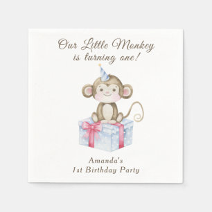 Our Little Monkey First Birthday Napkin