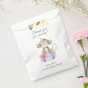 Our Little Monkey First Birthday Thank you Favour Bags