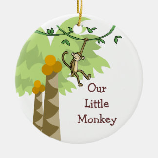 Our Little Monkey Personalised Photo Baby Ceramic Tree Decoration