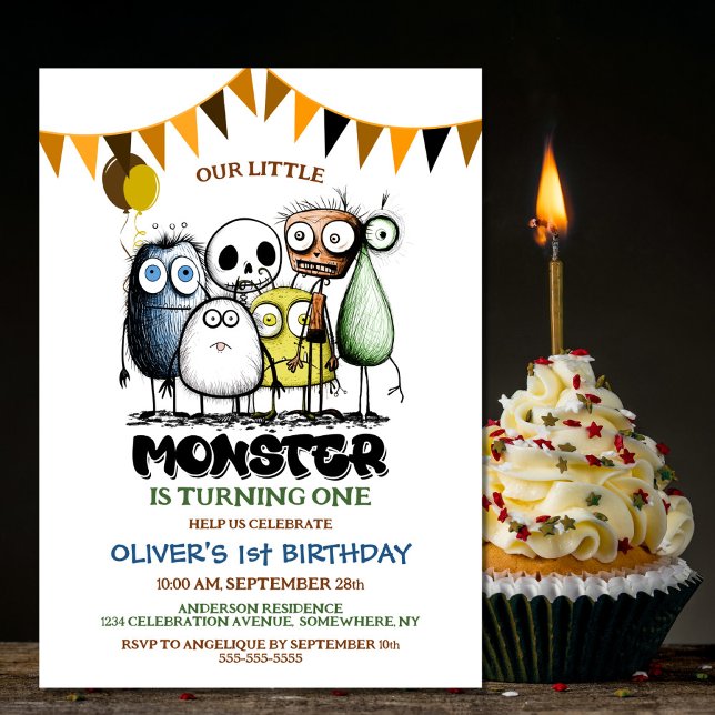 Our Little Monster 1st Birthday Party Invitation (Creator Uploaded)