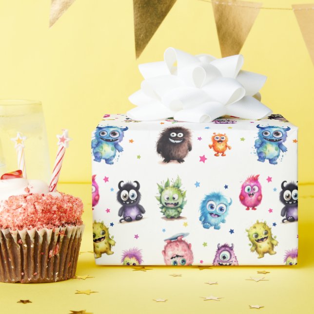 Our Little Monster Birthday Party Wrapping Paper (Birthday Party)