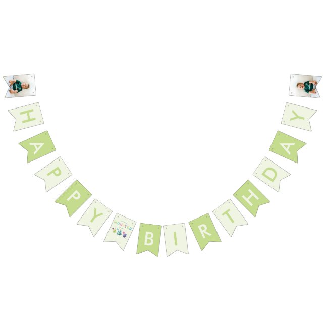 Our Little Monster | Colourful Three Monsters Bunting (All)