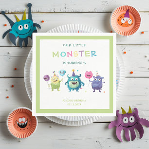 Our Little Monster   Colourful Three Monsters Napkin