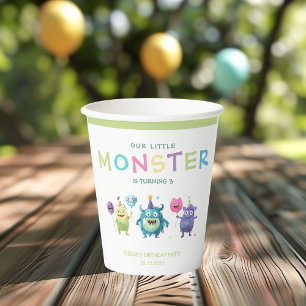 Our Little Monster   Colourful Three Monsters Paper Cups