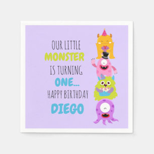 Our Little Monster is Turning One Napkin