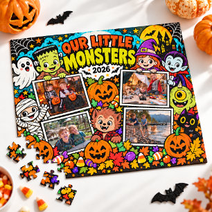 Our Little Monsters Personalised Halloween Photo Jigsaw Puzzle