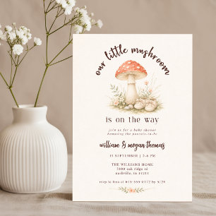 Our Little Mushroom On The Way Baby Shower Invitation