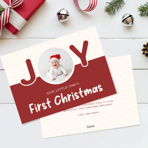 Our Little One's First Christmas Cute Baby Photo Holiday Card