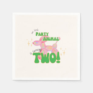 Our Little Party Balloon Animal 2nd Birthday Napkin