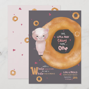 "OUR LITTLE PIGGY"     “Love & Bagels” Invitation