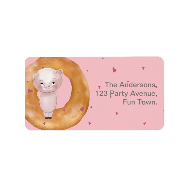 "OUR LITTLE PIGGY" | Love & Bagels Soft Blush Pink Label (Front)