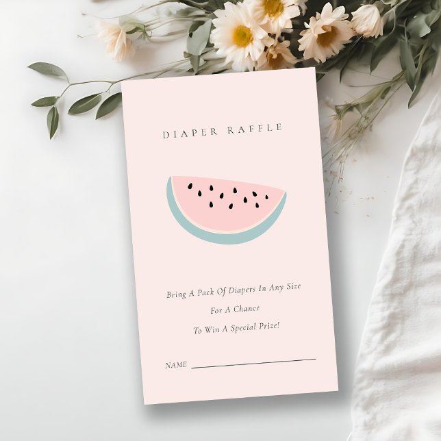 Our Little Pink Melon Diaper Raffle Baby Shower Enclosure Card (Creator Uploaded)