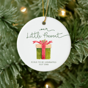 Our Little Present Personalized Expecting Parents Ceramic Tree Decoration