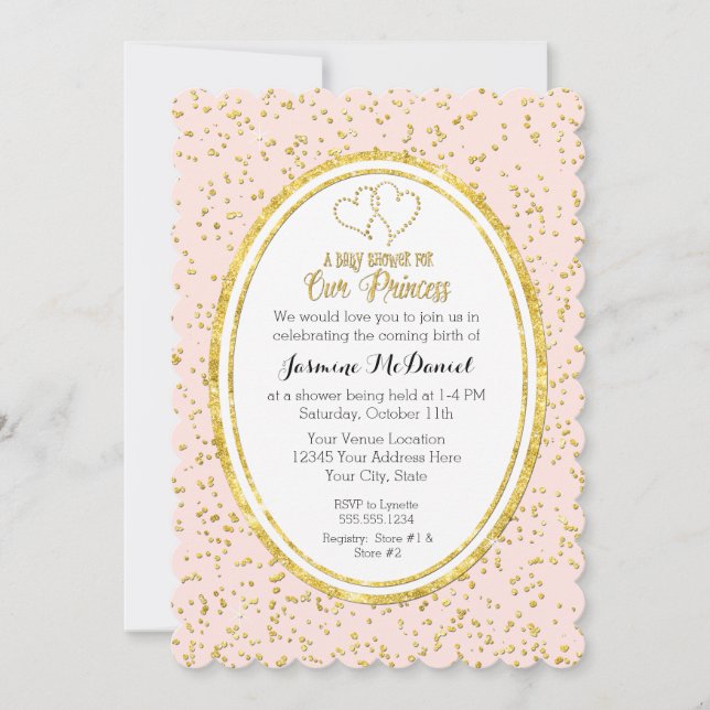 Our Little Princess Bokeh Sparkle Glitter Confetti Invitation (Front)