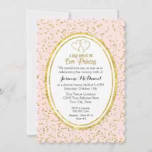 Our Little Princess Bokeh Sparkle Glitter Confetti Invitation